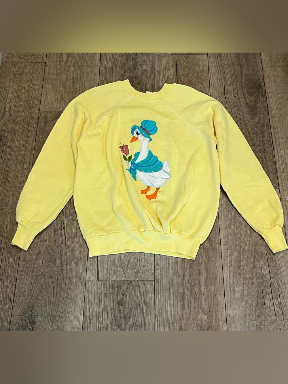 VTG 80s Pannill Hand Painted Sweatshirt XL Mother Goose Grandma Core USA